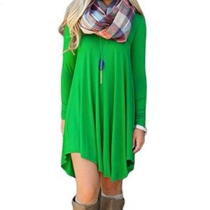 Women's Long Sleeve Casual Loose T-Shirt Dress